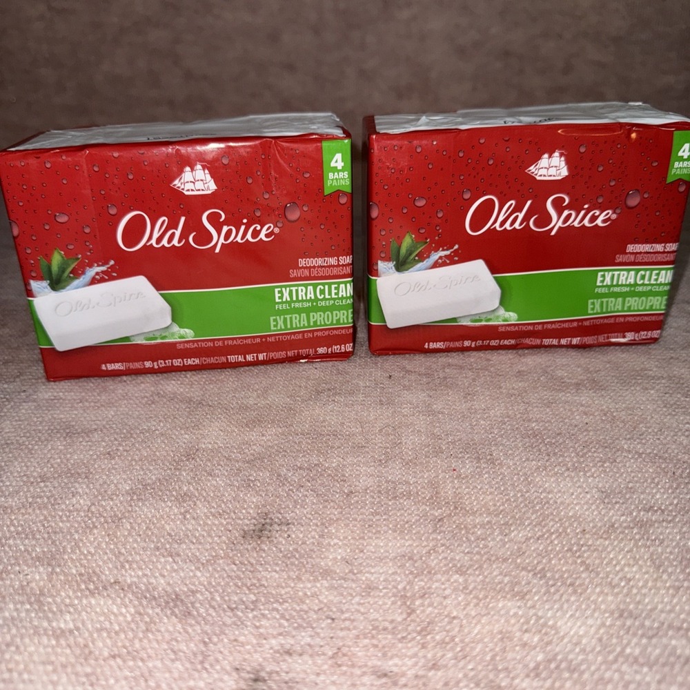 Old Spice Deodorizing Bar Soap Extra Clean Fresh &‎ Deep Clean 3.17 oz. 8 Bars